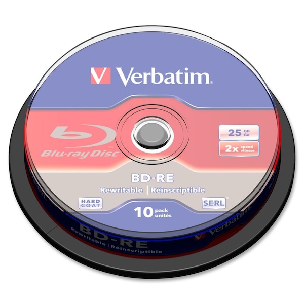 Verbatim BD-RE 25GB 2X WITH BRANDED SURFACE-10PK SPINDLE, 10PK 43694 - main